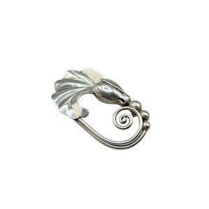 GEORG JENSEN Flower Brooch Pin USA LP Sterling 138 Numbered Handcrafted Jewelry